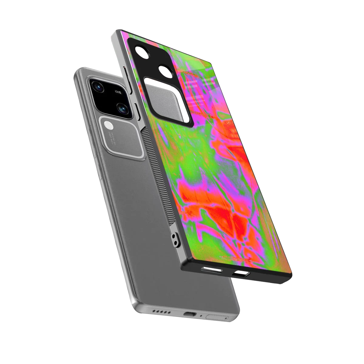 Triple Glow sleek vivo v30 cover with tempered glass back and TPU edges