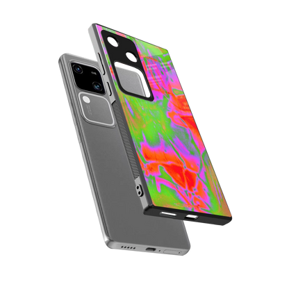 Triple Glow sleek vivo v30 cover with tempered glass back and TPU edges