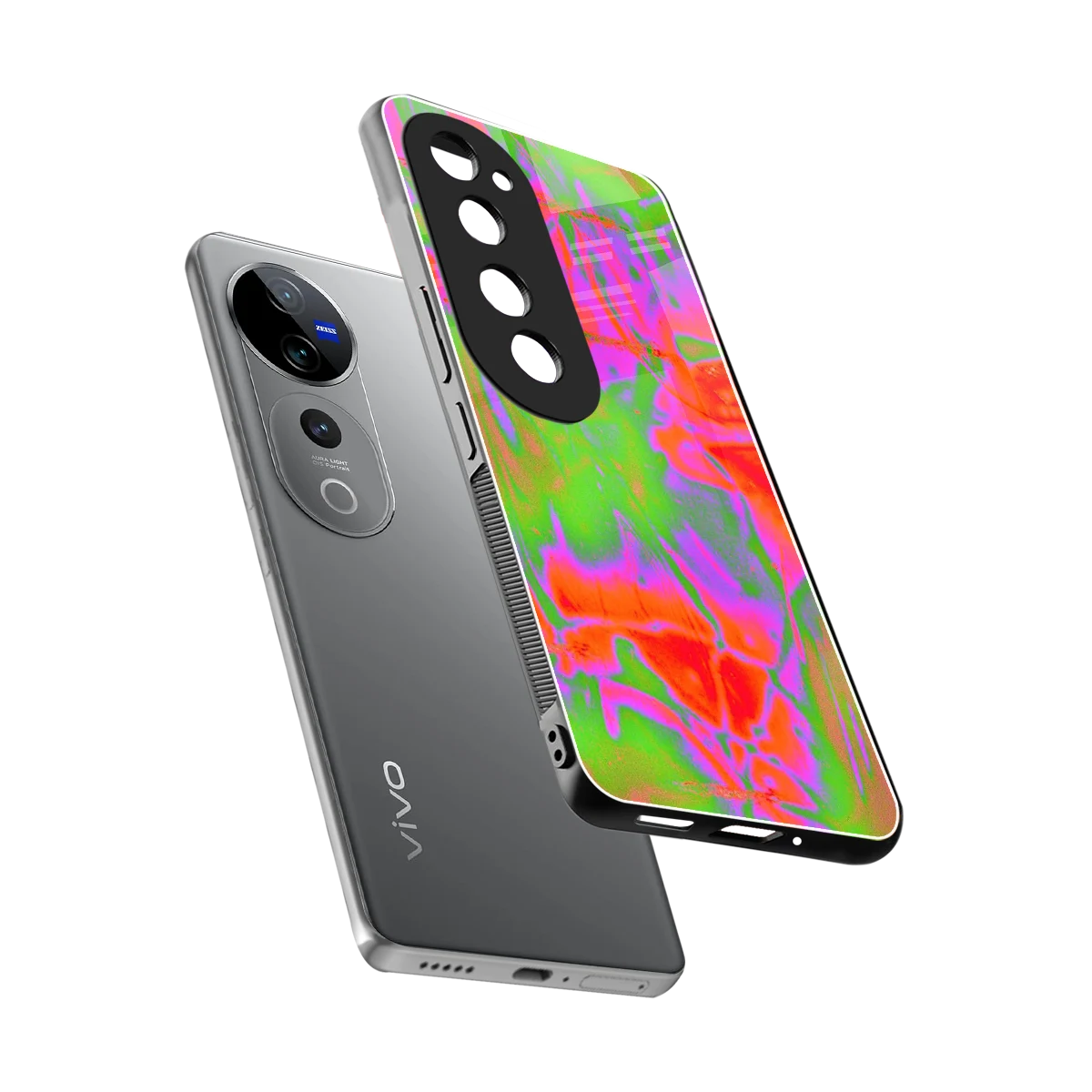 Triple Glow sleek vivo v40 pro cover with tempered glass back and TPU edges