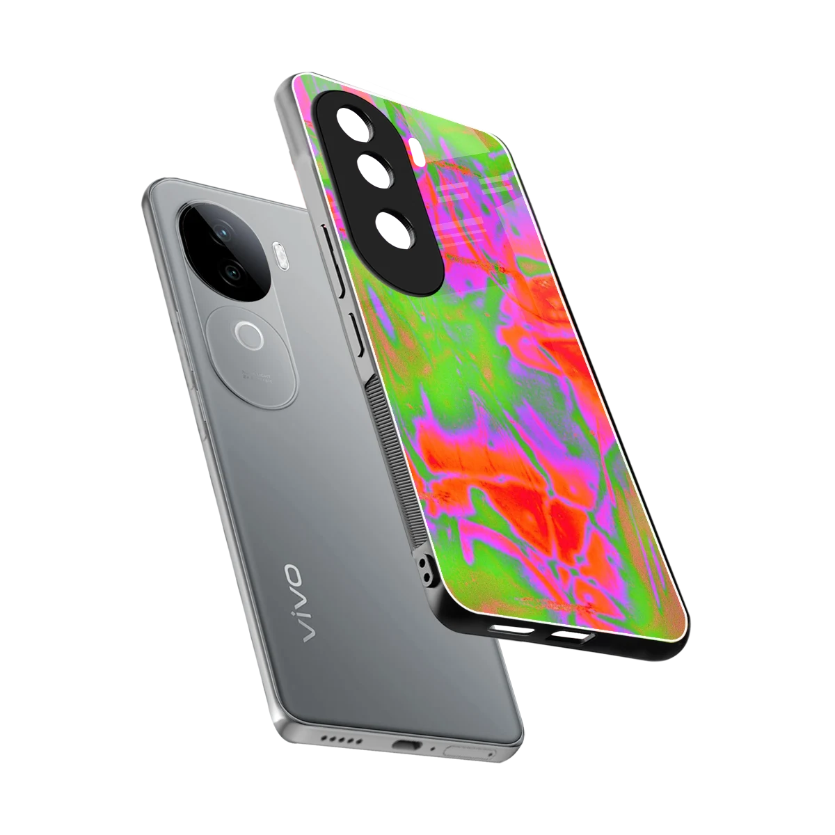 Triple Glow sleek vivo v40e cover with tempered glass back and TPU edges