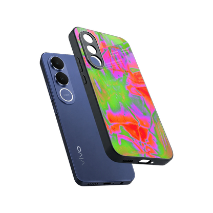 Triple Glow sleek vivo v70 fe cover with tempered glass back and TPU edges