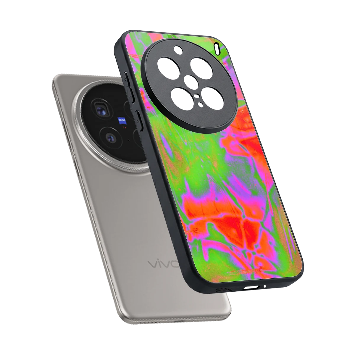 Triple Glow sleek vivo x200 pro cover with tempered glass back and TPU edges