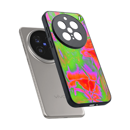 Triple Glow sleek vivo x200 pro cover with tempered glass back and TPU edges