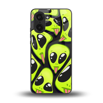 Trippy Aliens back phone cover | glass case for oneplus nord ce5 5g