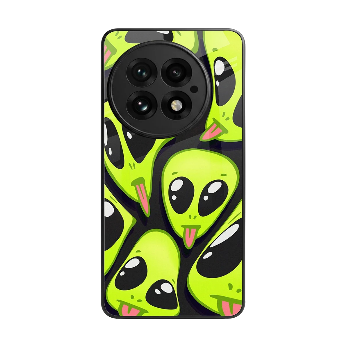 Trippy Aliens back phone cover | glass case for oneplus 13