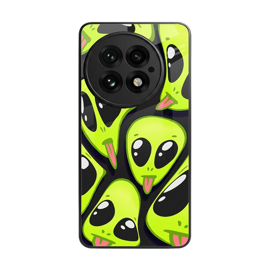 Trippy Aliens back phone cover | glass case for oneplus 13