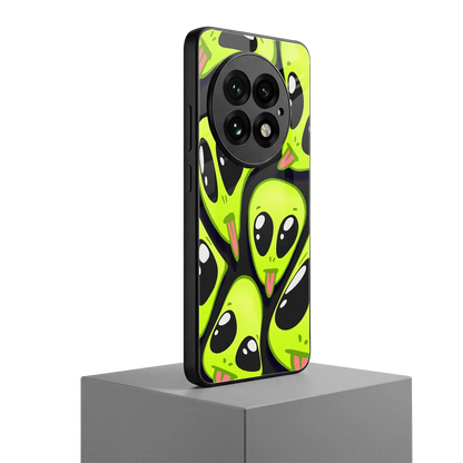 Trippy Aliens oneplus 13 mobile cover | shockproof glass phone case