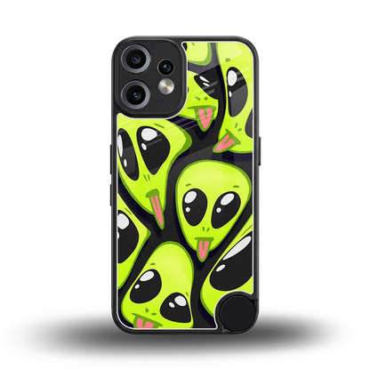 Trippy Aliens back phone cover | glass case for cmf nothing phone 2 pro