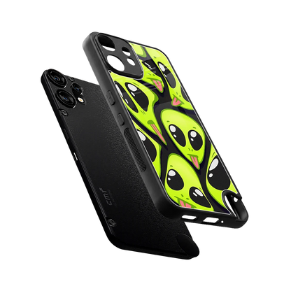 Trippy Aliens sleek cmf nothing phone 2 pro cover with tempered glass back and TPU edges