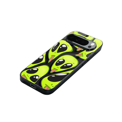 Trippy Aliens stylish phone case for google pixel 10 pro xl | glossy glass and slim fit