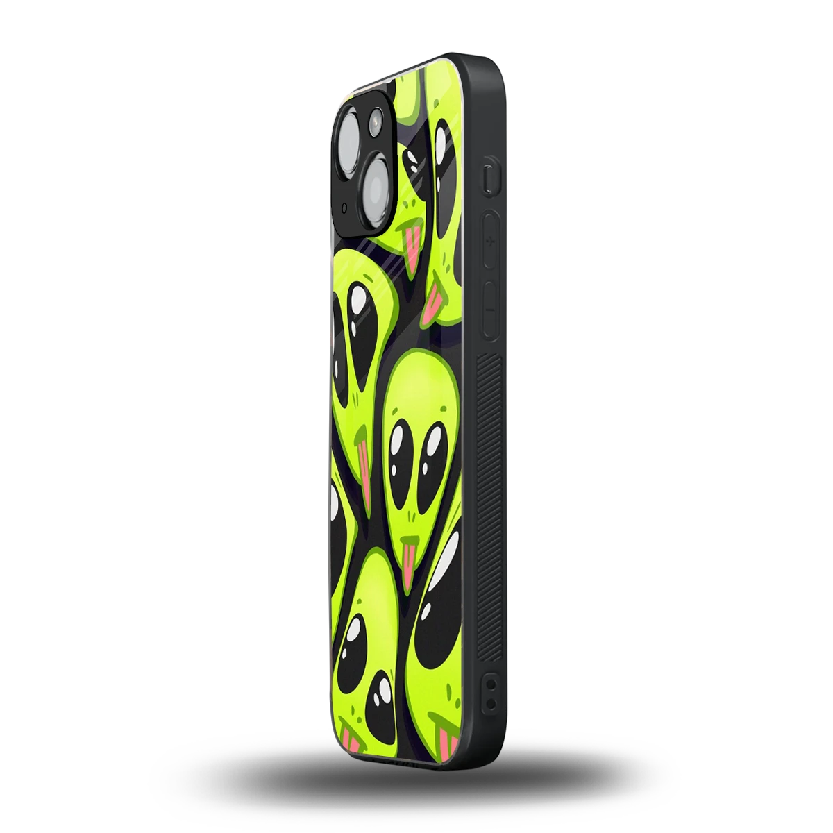 Trippy Aliens iphone 13 mini mobile cover | shockproof glass phone case