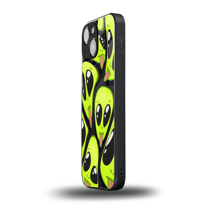 Trippy Aliens iphone 13 mini mobile cover | shockproof glass phone case