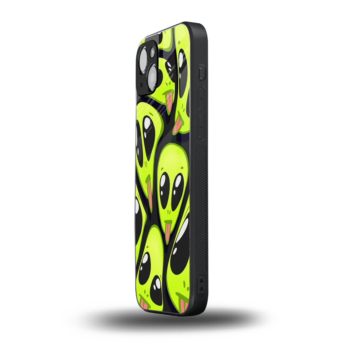 Trippy Aliens iphone 15 mobile cover | shockproof glass phone case