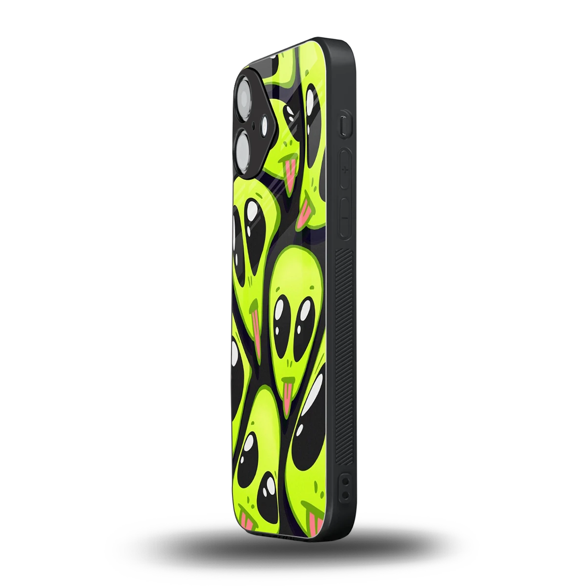 Trippy Aliens iphone 16 plus mobile cover | shockproof glass phone case