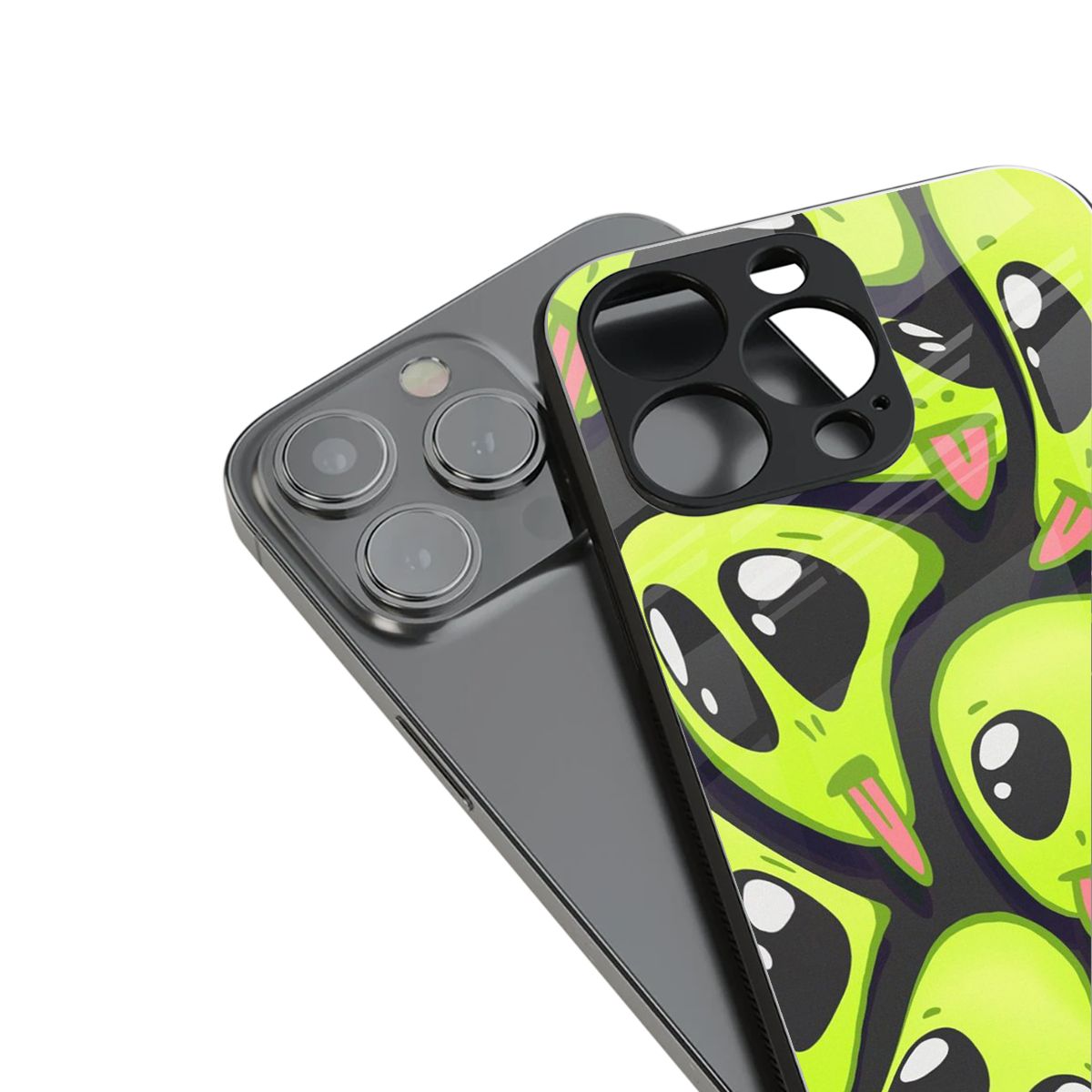 Trippy Aliens Phone Case for Iphone 16 | Glass Case