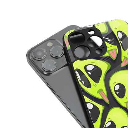 Trippy Aliens stylish phone case for iPhone 16 | glossy glass and slim fit