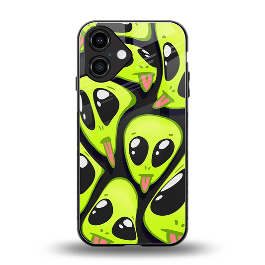 Trippy Aliens Phone Case for Iphone 16 | Glass Case
