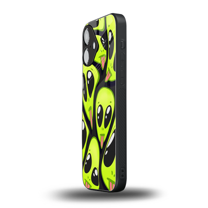 Trippy Aliens Phone Case for Iphone 16 | Glass Case