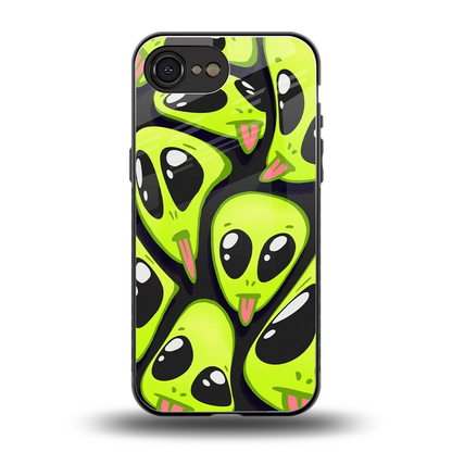 Trippy Aliens back phone cover | glass case for iphone 16e