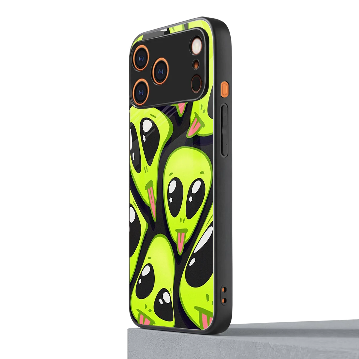 Trippy Aliens iphone 17 pro max mobile cover | shockproof glass phone case