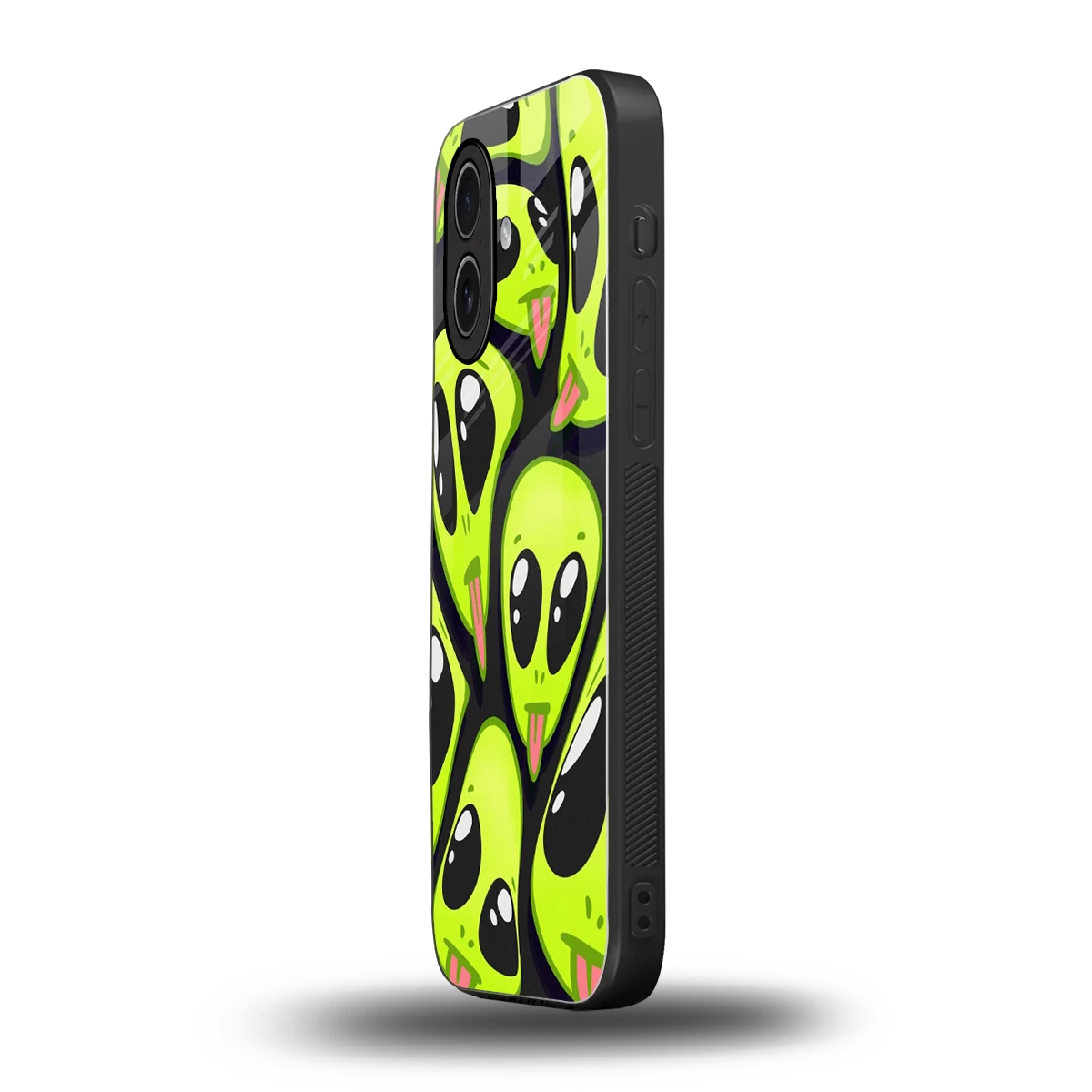 Trippy Aliens iphone 17 mobile cover | shockproof glass phone case