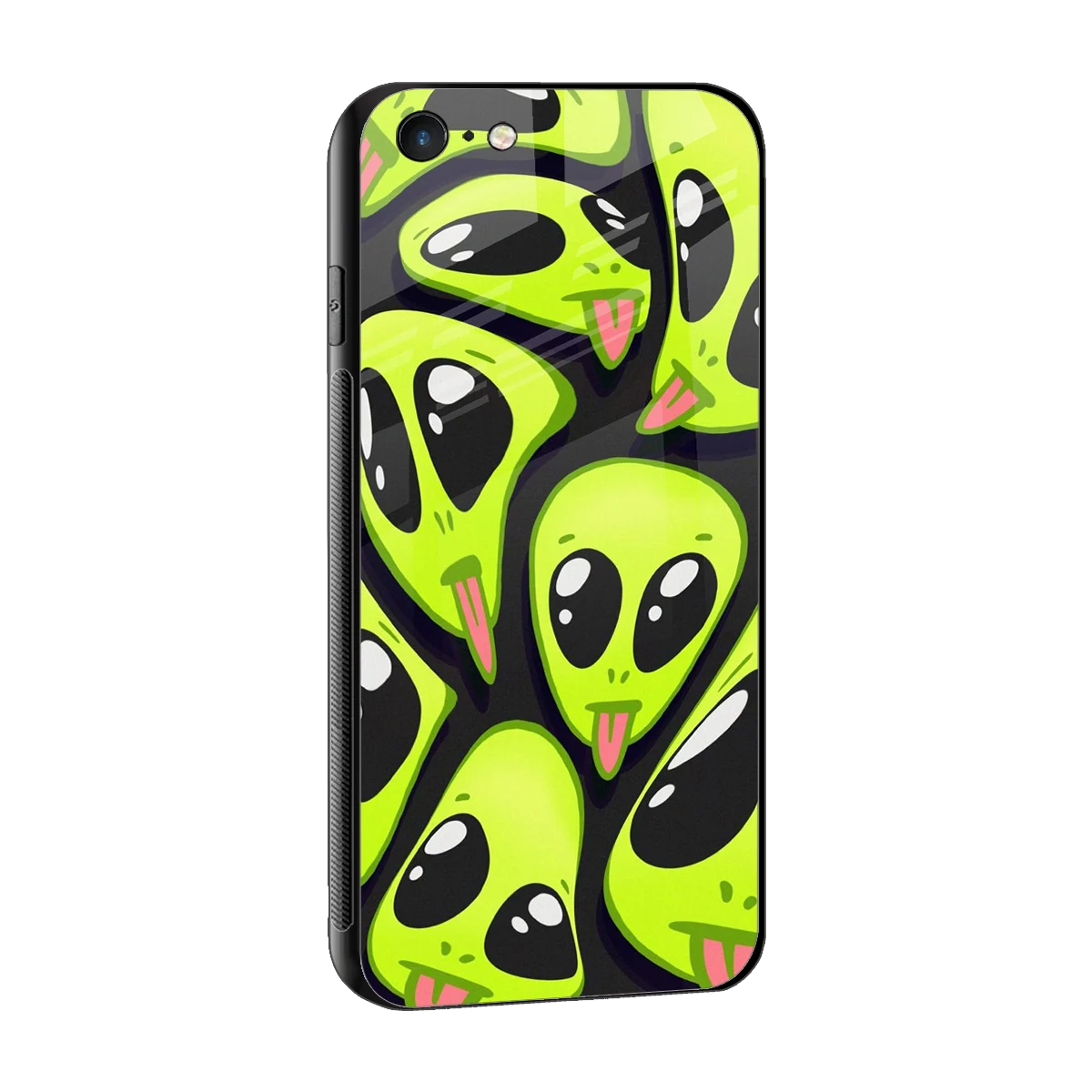 Trippy Aliens sleek iphone 6 cover with tempered glass back and TPU edges