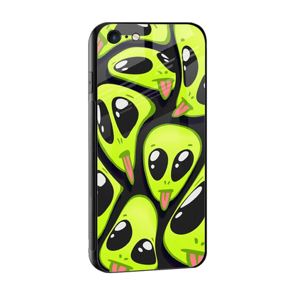 Trippy Aliens sleek iphone 6s cover with tempered glass back and TPU edges