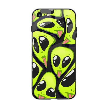 Trippy Aliens back phone cover | glass case for iphone 7