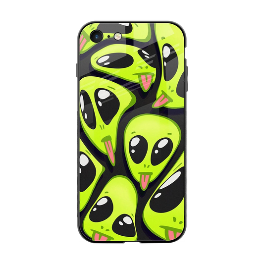 Trippy Aliens back phone cover | glass case for iphone 7