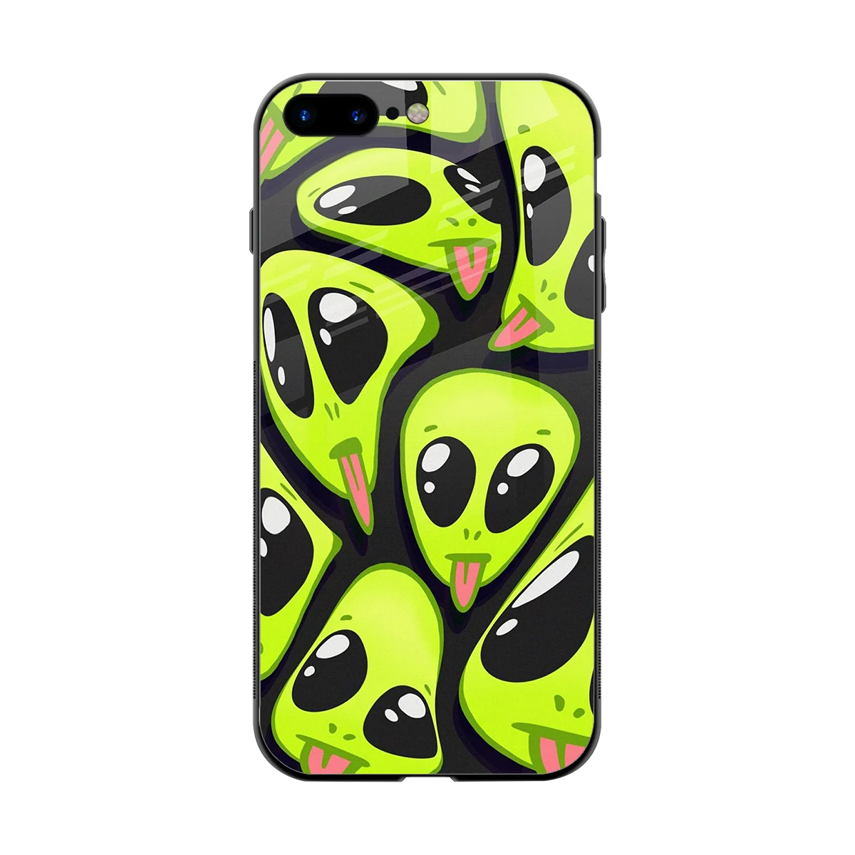 Trippy Aliens back phone cover | glass case for iphone 7 plus