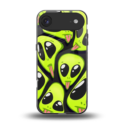 Trippy Aliens back phone cover | glass case for iphone air
