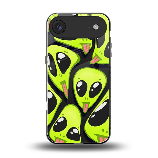 Trippy Aliens back phone cover | glass case for iphone air