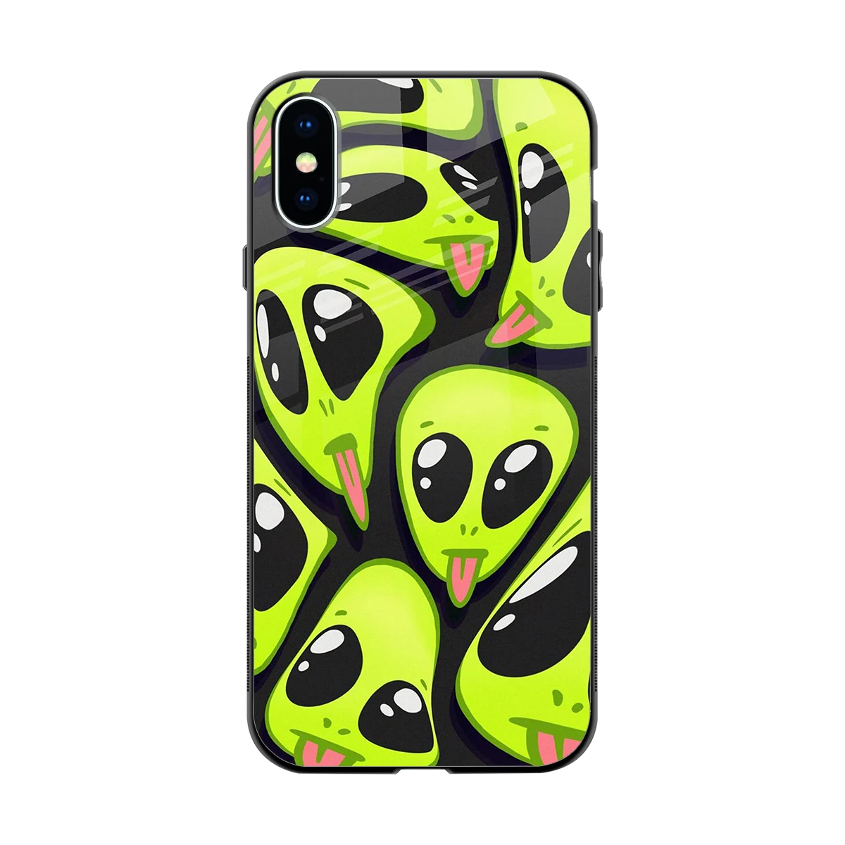 Trippy Aliens back phone cover | glass case for iphone xs