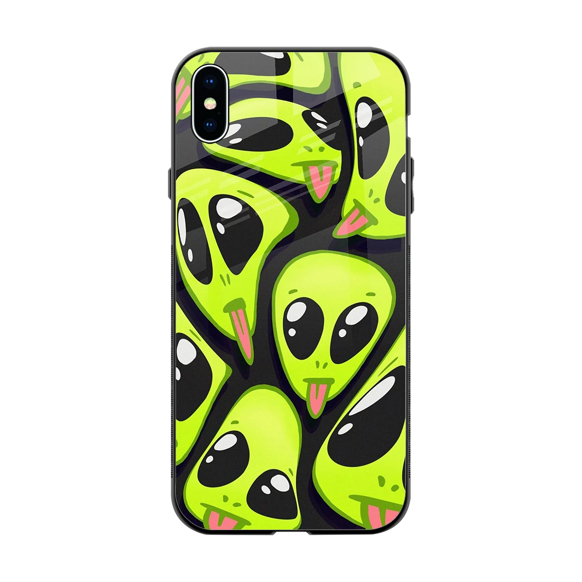 Trippy Aliens back phone cover | glass case for iphone xs max