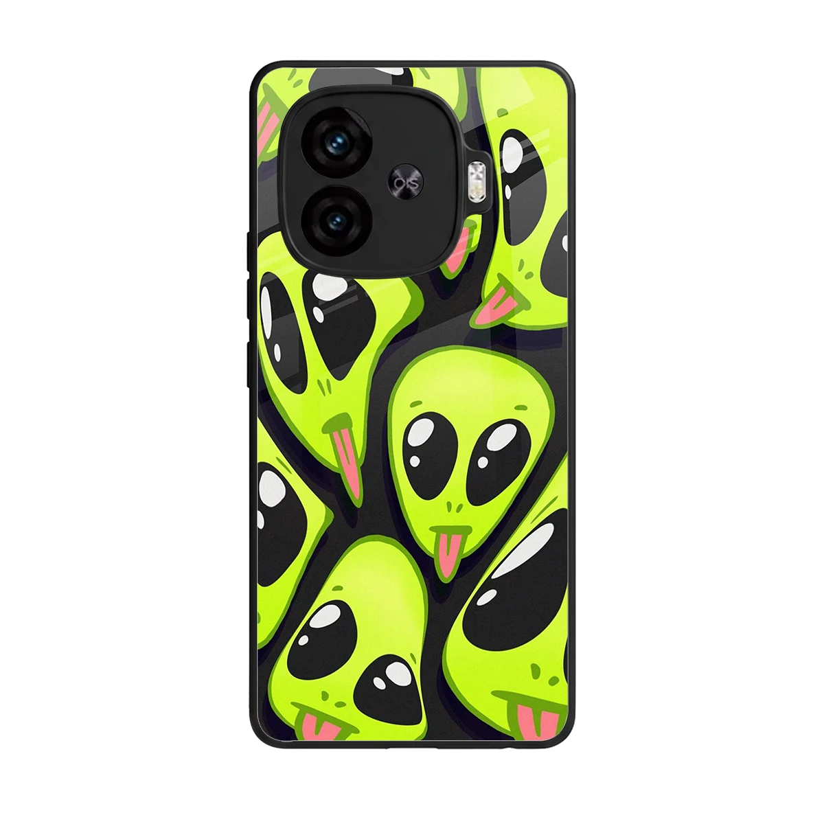 Trippy Aliens back phone cover | glass case for iqoo neo 10r 5g