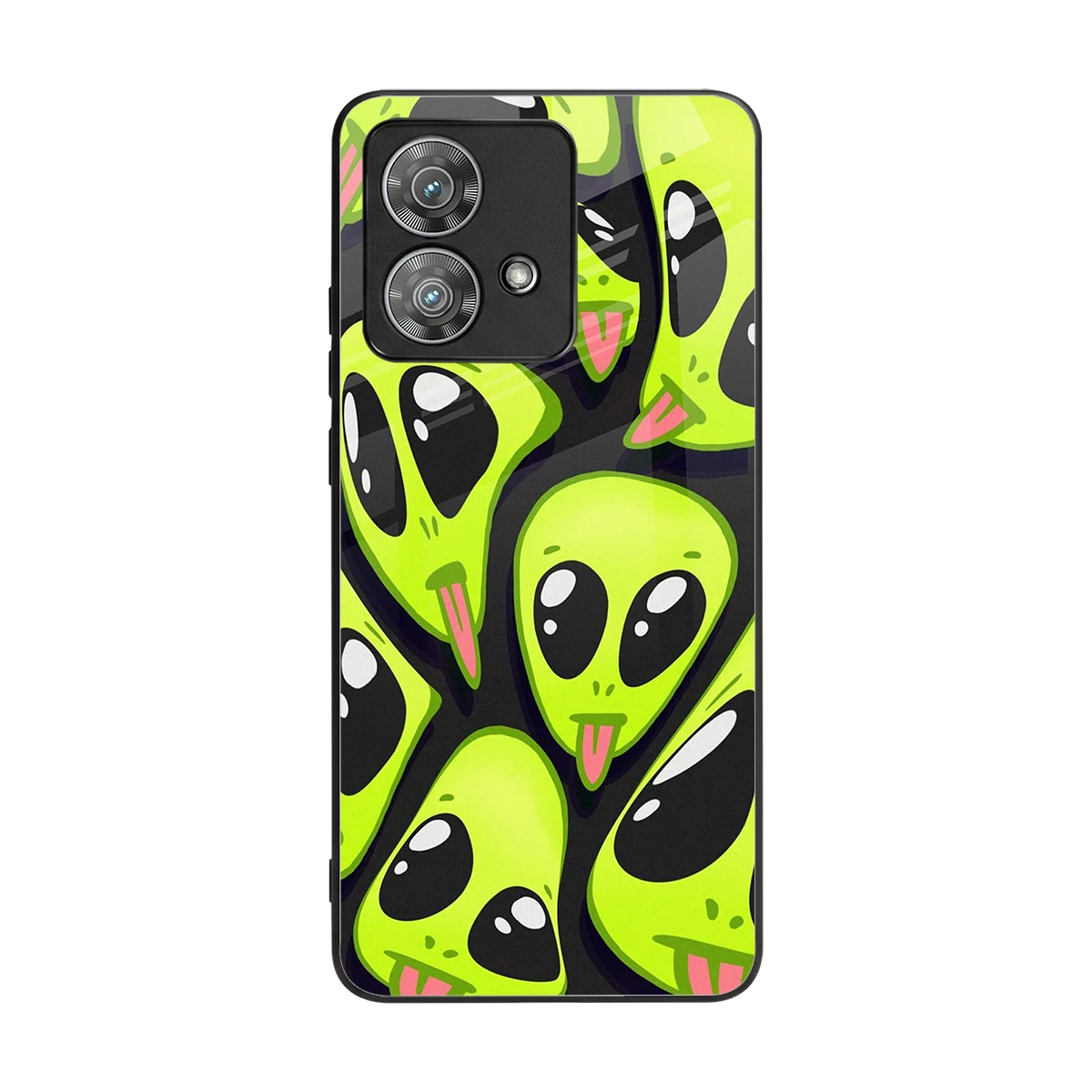 Trippy Aliens back phone cover | glass case for motorola edge 40 neo 5g