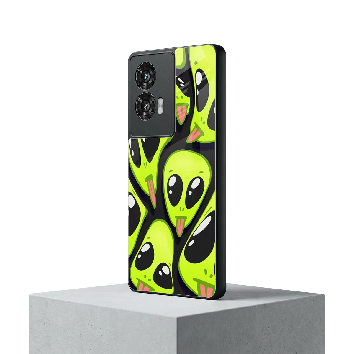 Trippy Aliens motorola edge 50 fusion mobile cover | shockproof glass phone case