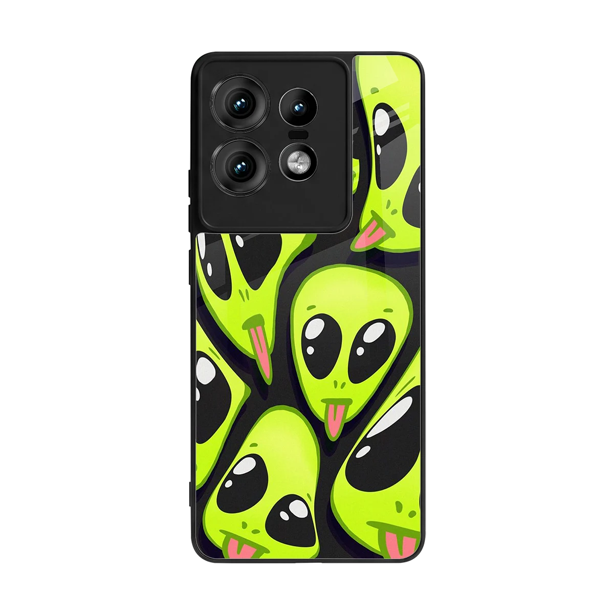Trippy Aliens back phone cover | glass case for motorola edge 50 pro