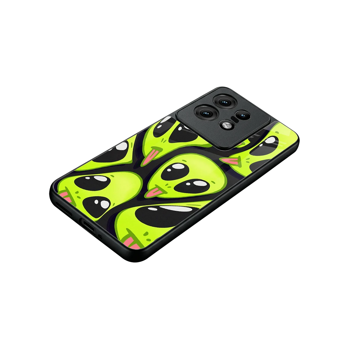 Trippy Aliens stylish phone case for motorola edge 50 pro | glossy glass and slim fit
