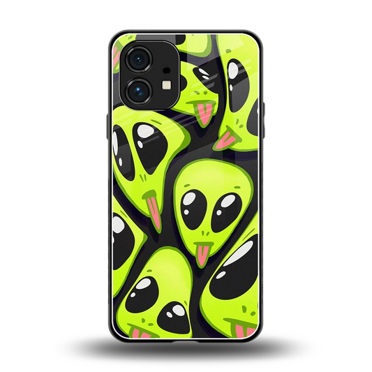 Trippy Aliens back phone cover | glass case for nothing phone 1