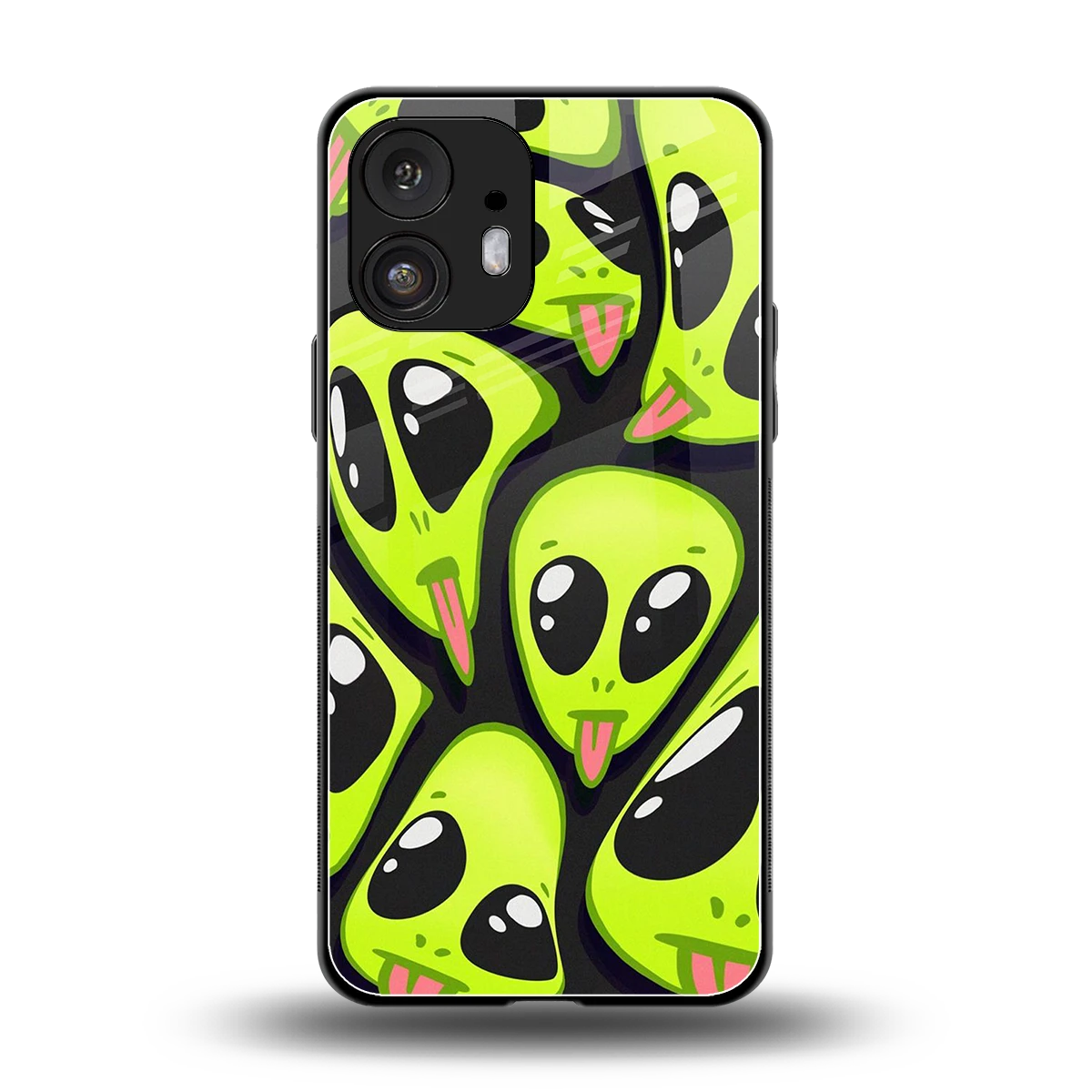 Trippy Aliens back phone cover | glass case for nothing phone 2
