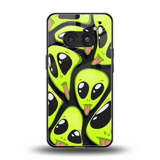 Trippy Aliens back phone cover | glass case for nothing phone 2a