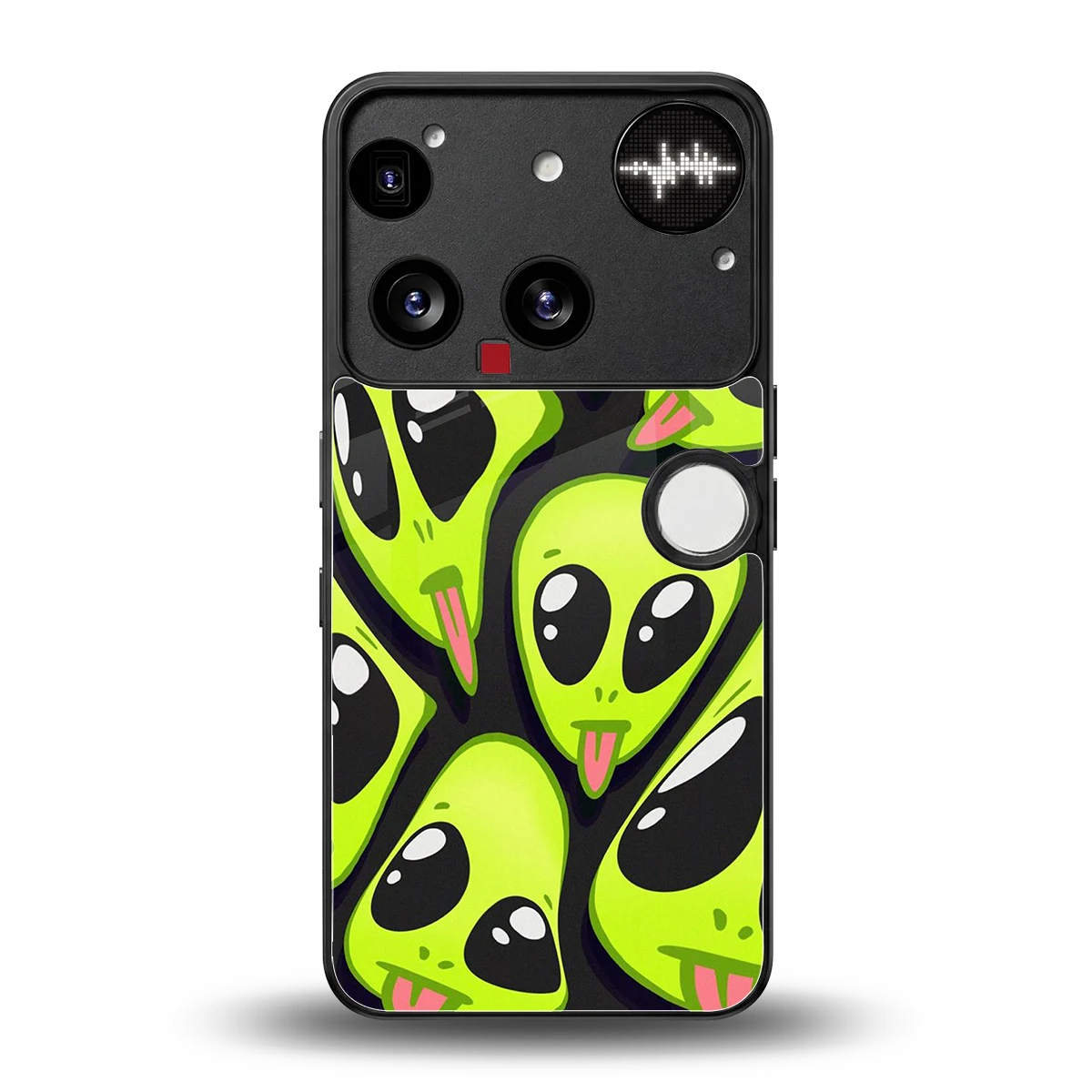 Trippy Aliens back phone cover | glass case for nothing phone 3