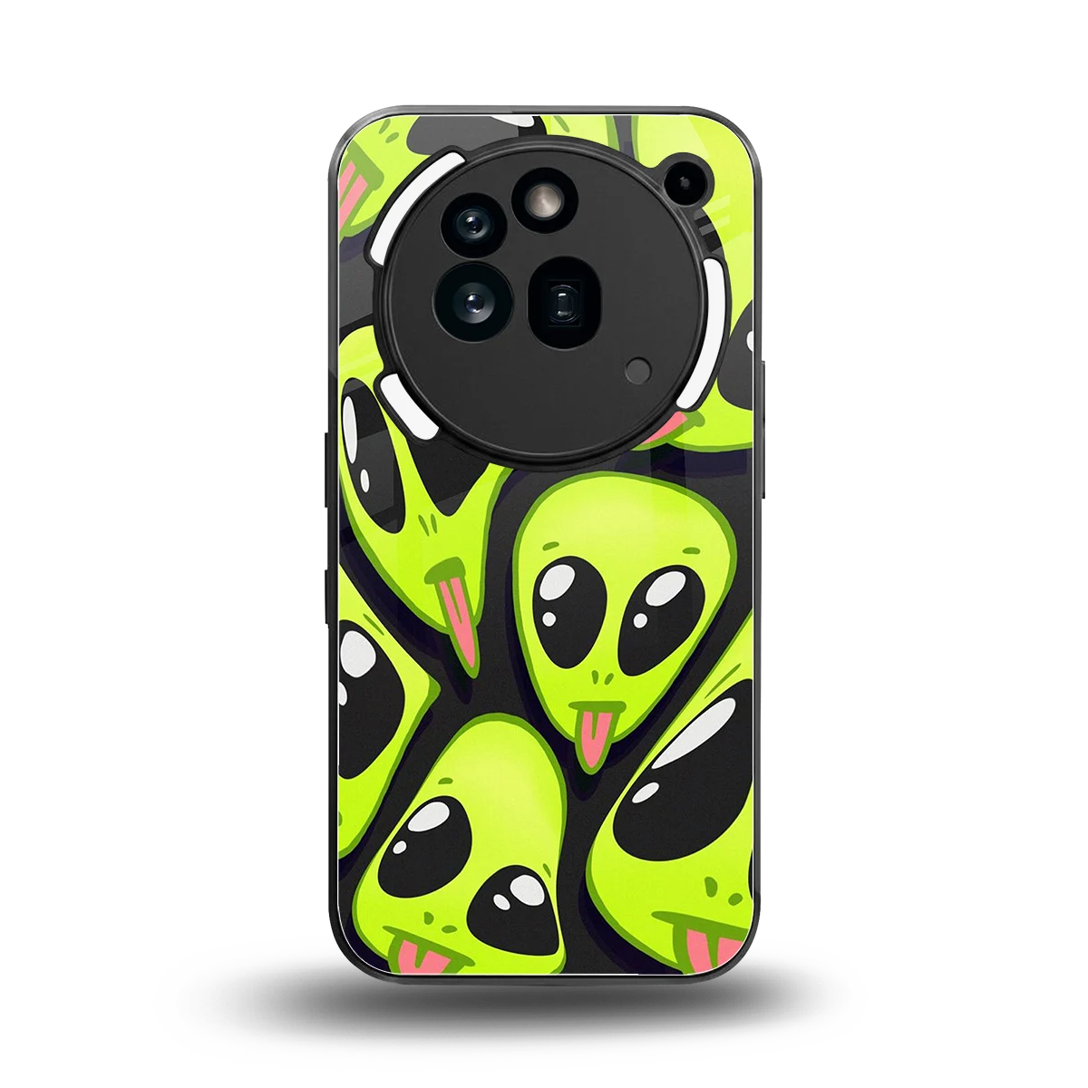 Trippy Aliens back phone cover | glass case for nothing phone 3a pro