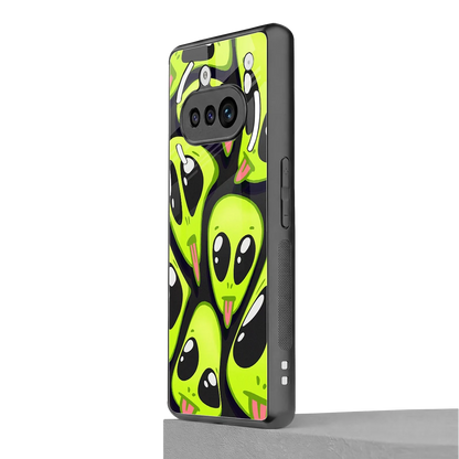Trippy Aliens nothing phone 3a mobile cover | shockproof glass phone case