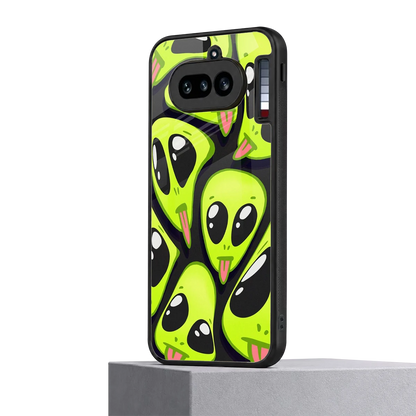 Trippy Aliens nothing phone 4a mobile cover | shockproof glass phone case