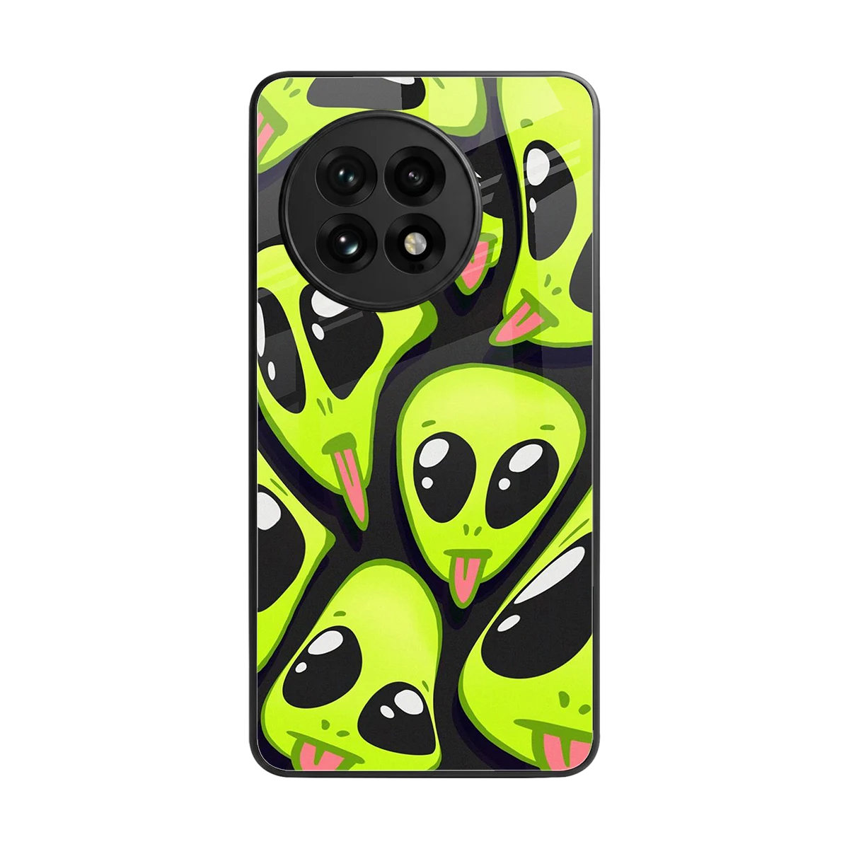 Trippy Aliens back phone cover | glass case for oneplus 13r
