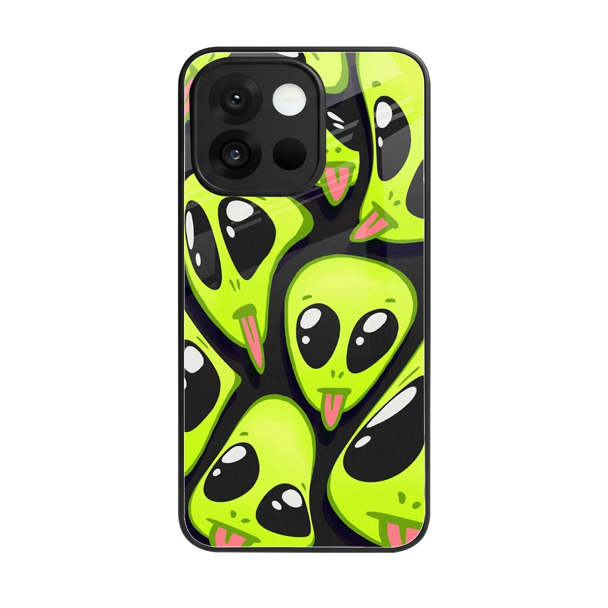 Trippy Aliens back phone cover | glass case for oneplus 13s