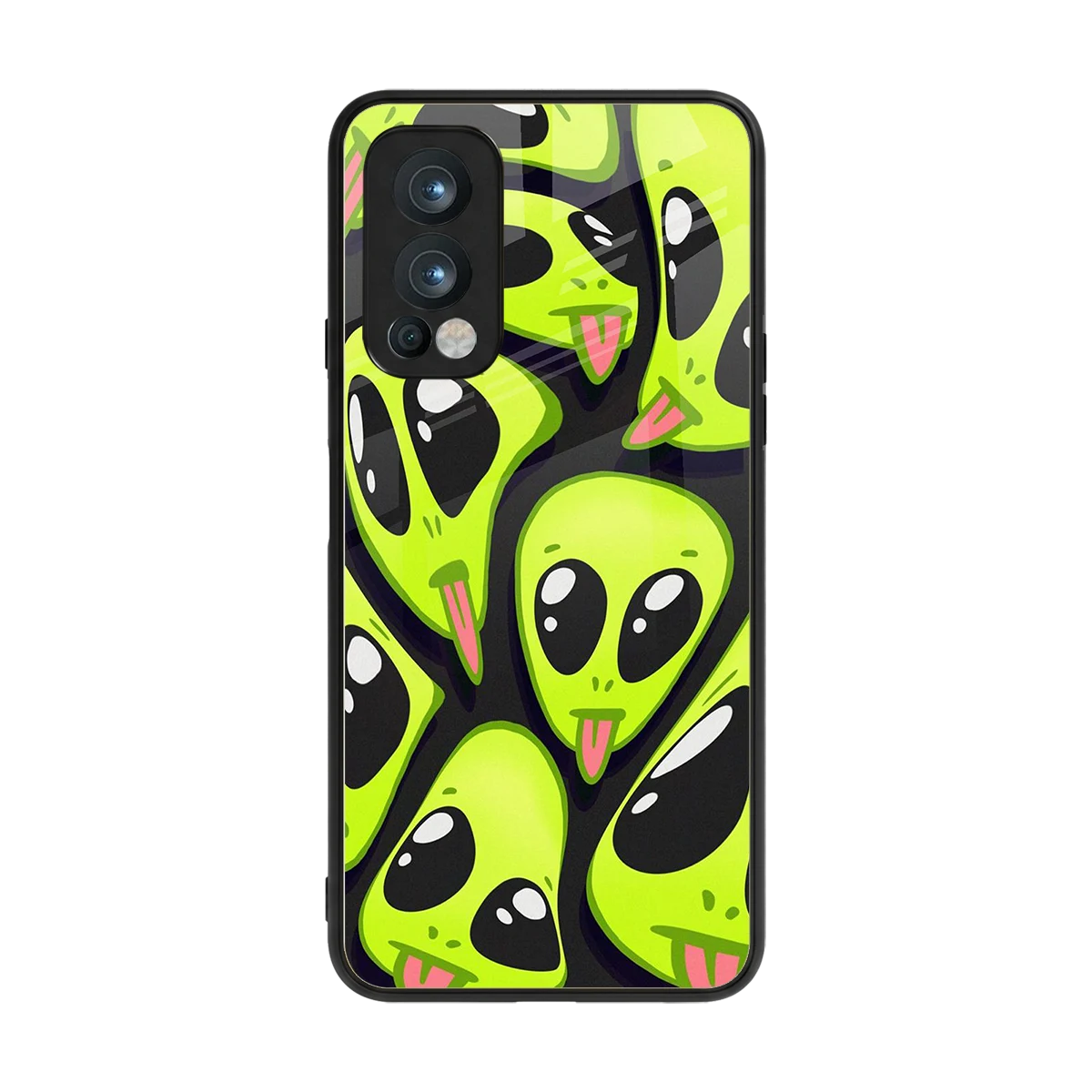Trippy Aliens back phone cover | glass case for oneplus nord 2