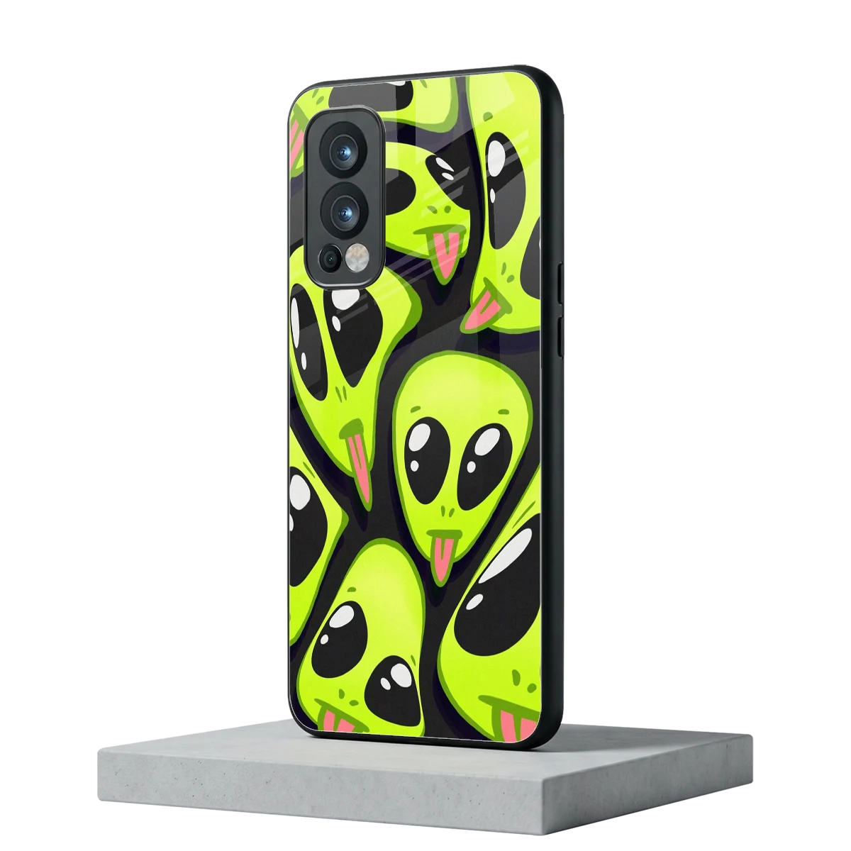 Trippy Aliens oneplus nord 2 mobile cover | shockproof glass phone case